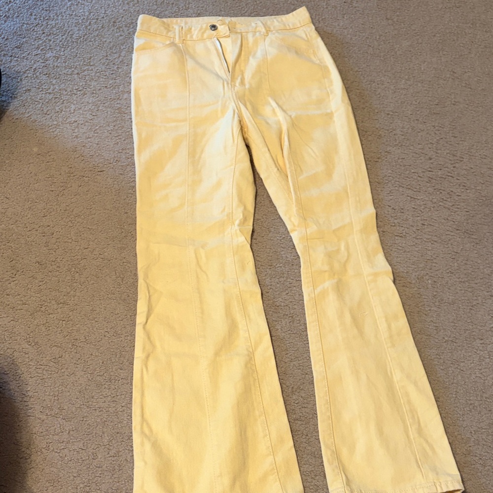 SHEIN Yellow Boot Cut Jeans